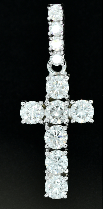 Cross Diamond pendant White gold VS diamond Pendant Touch of Gold Jewelers Philly 