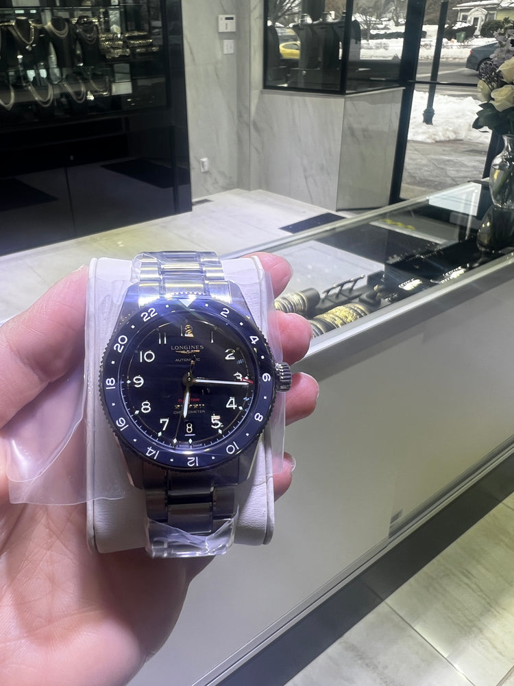 Longines Spirit Zulu Time 39mm Titanium GMT COSC Black Dial Full