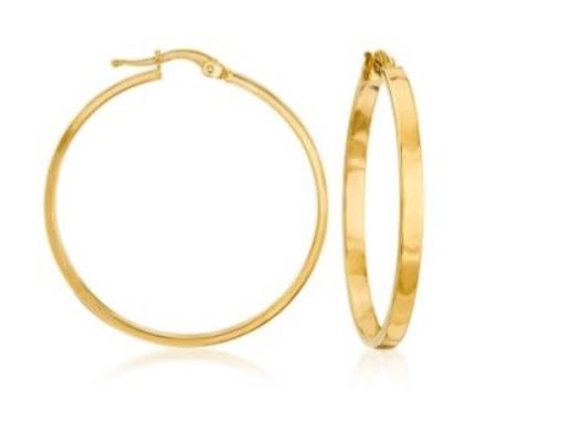 10K Hoop Earring - squared edge - medium size Earrings Touch of Gold Jewelers Philly 