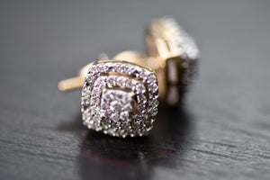 
                  
                    Square hallow staging diamond earrings- Classy high end earrings
                  
                