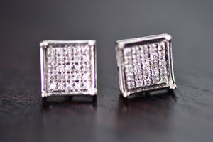 
                  
                    Square cluster diamond earrings - 10k white gold 1/4ct diamond
                  
                