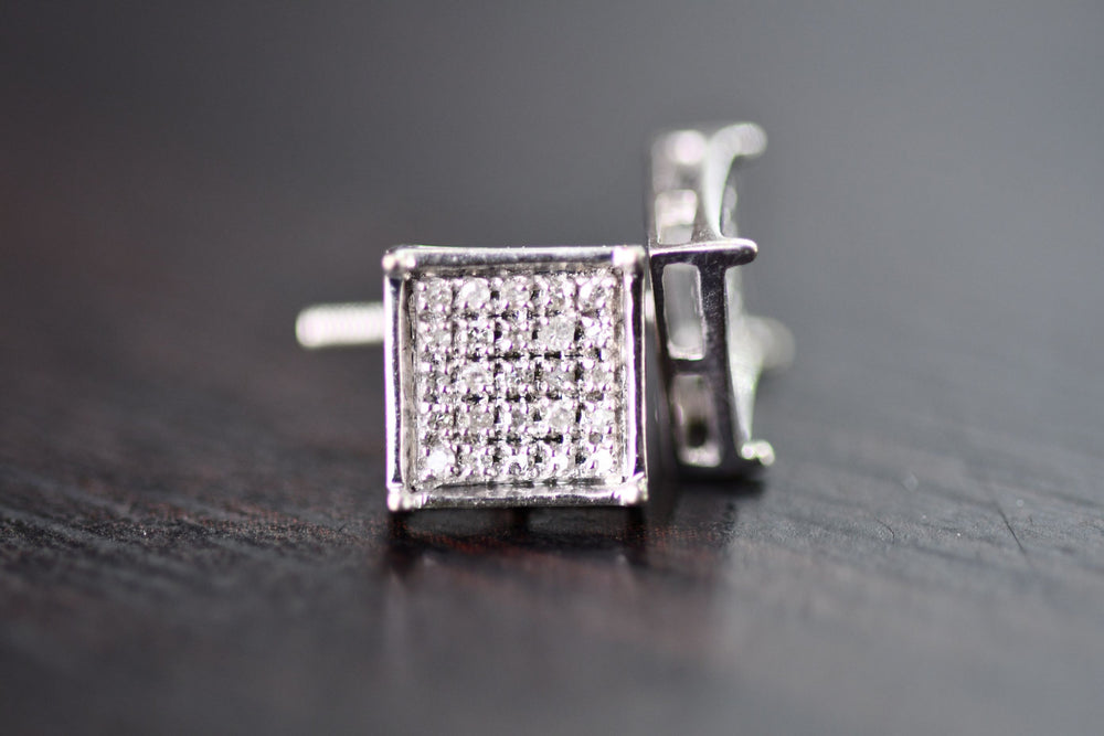 
                  
                    Square cluster diamond earrings - 10k white gold 1/4ct diamond
                  
                