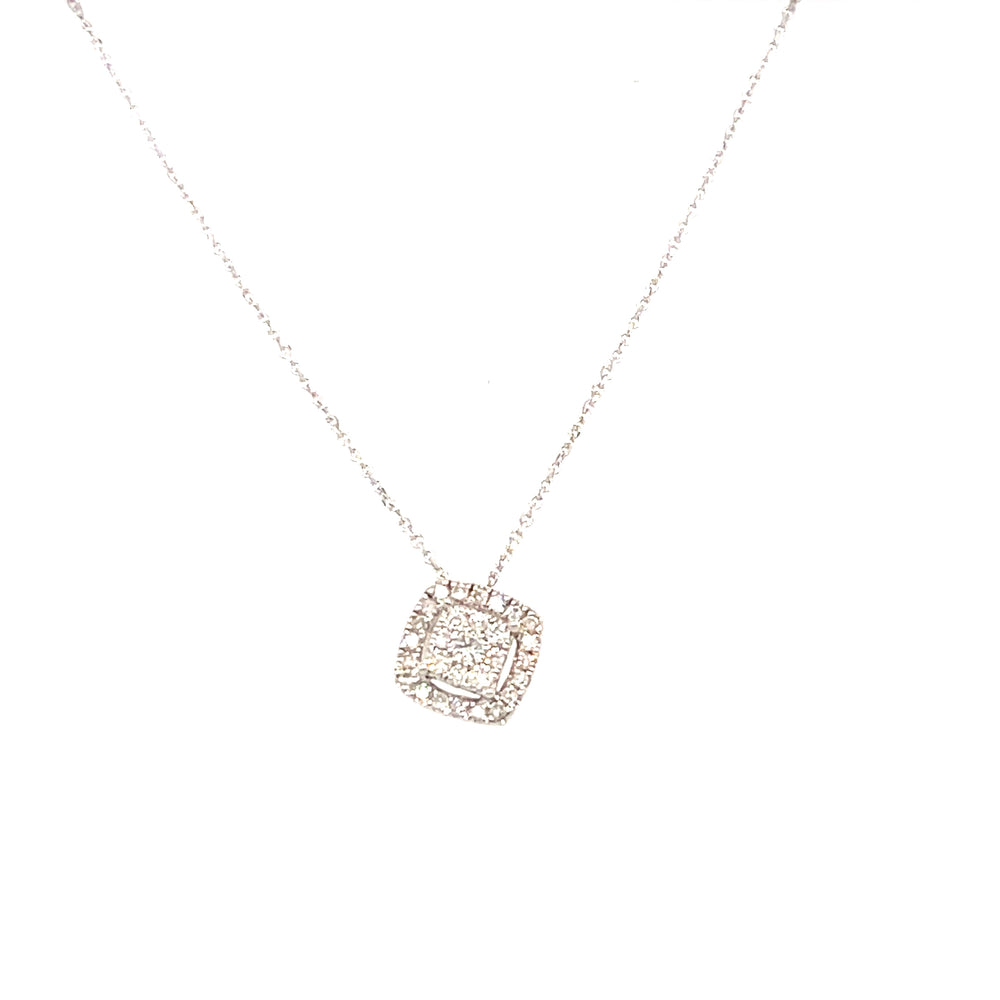 Square diamond pendant with chocker necklace