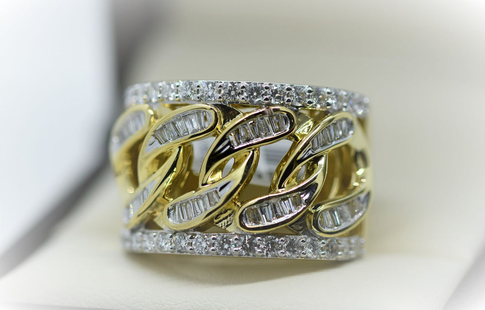 Cuban Link Diamond Ring | OKG Jewelry
