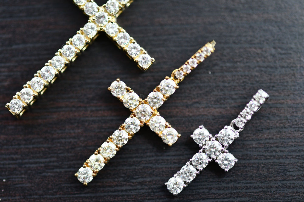 
                  
                    Long Cross Diamond pendant Yellow gold VS diamond Pendant Touch of Gold Jewelers Philly 
                  
                